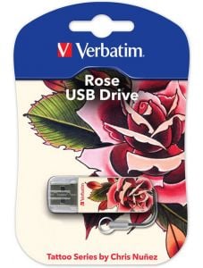 USB флаш памет Verbatim Mini Tattoo Rose 2.0, 16 GB