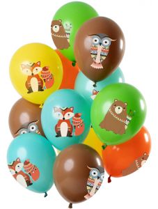 Комплект балони Folat - Forest Animals, 12 бр.