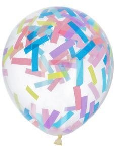 Комплект латексови балони с пастелни конфети Folat, 4 бр.