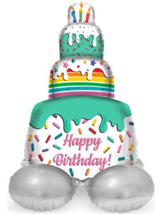 Стоящ фолиев балон Folat - Торта Happy Birthday, 72 см.