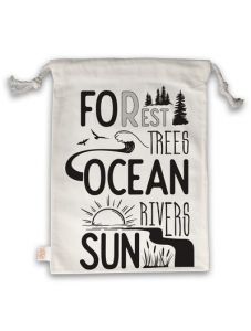 Торбичка за книги с връзки - Forest Trees Ocean River Sun
