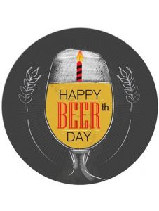 Табелка-картичка - Happy Beerthday
