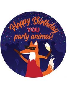 Табелка-картичка - Happy birthday, you party animal!