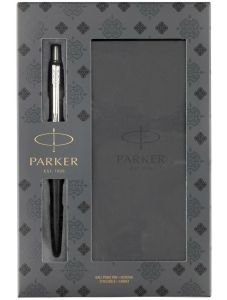 Комплект Parker - Химикалка Royal Jotter Black CT + тефтерче