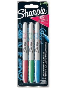 Комплект перманентни маркери Sharpie, 3 цвята металик (розов, зелен, син)