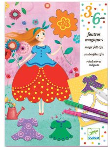 Комплект за рисуване Djeco: Красивите рокли на Мери