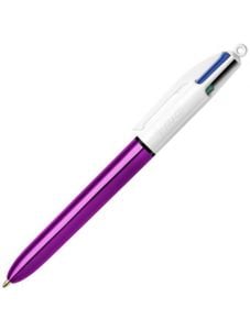 Четирицветна химикалка Bic Shine, лилаво тяло