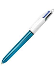 Четирицветна химикалка Bic Shine, синьо тяло