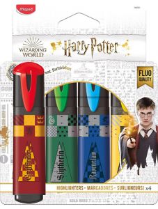 Комплекти текстмаркери Maped - Harry Potter, 4 цвята
