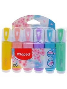 Комплект текстмаркери Maped Fluo'Peps Pastel, 6 цвята