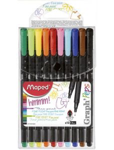 Комплект тънкописци Maped Graph Peps, 10 цвята