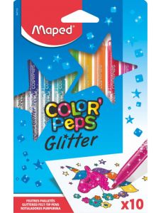 Флумастери Maped Color'Peps Glitter, 10 цвята