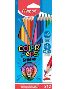 Цветни моливи Maped Color Peps Strong, 12 цвята