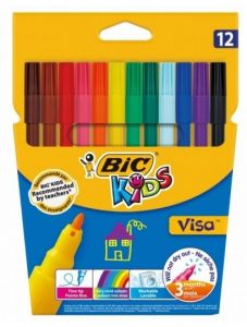 Флумастери BIC Kids Visa, 12 цвята