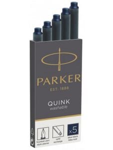 Комплект 5 бр. дълги тъмносини патрончета (пълнители) Parker за писалки
