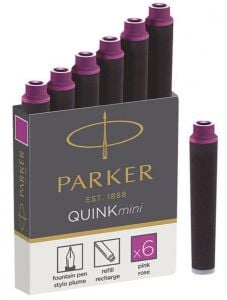 Комплект 6 бр. патрончета (пълнители) Parker за писалки, розови