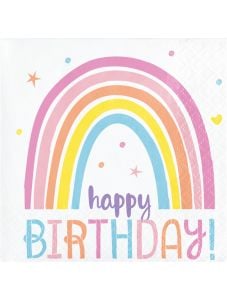 Салфетки Creative Party - Rainbow Happy Birthday, 16 бр.
