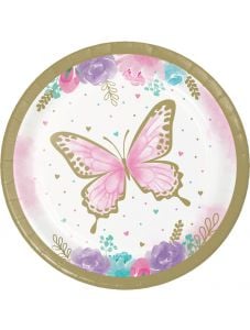 Чинийки Creative Party - Розова пеперуда, 8 бр.
