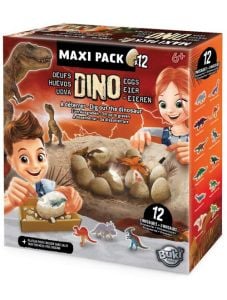 Игрален комплект Buki - Мега дино яйце за откриване, с 12 динозаври