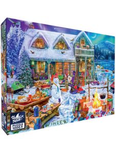 Пъзел Black Sea Puzzles - Зимни забавления, 1000 части