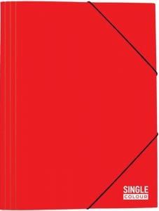 Папка с ластик Single Colour Spree, червена