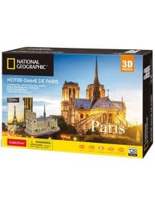 3D пъзел Cubic Fun National Geographic - Парижката Света Богородица, 128 части