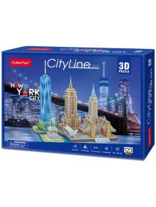 3D пъзел Cubic Fun Cityline - Ню Йорк, 123 части