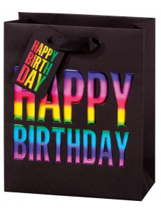 Подаръчна торбичка BSB - Happy Birthday Rainbow, размер M