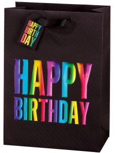 Подаръчна торбичка BSB - Happy Birthday Rainbow, размер L