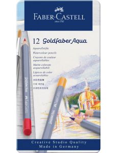 Комплект цветни акварелни моливи Faber-Castell Goldfaber, 12 цвята