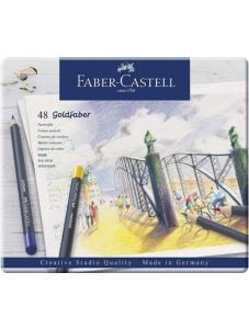 Комплект цветни моливи Faber-Castell Goldfaber, 48 цвята