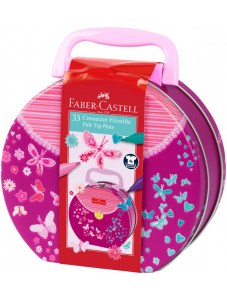 Комплект цветни флумастери Faber-Castell, 33 цвята с чанта