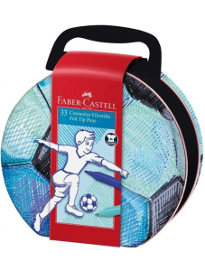 Комплект цветни флумастери Faber-Castell, 33 цвята, футбол