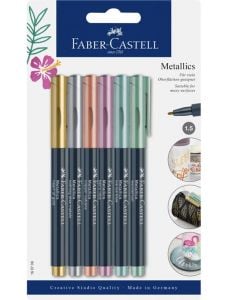 Комплект маркери Faber-Castell Metallics, 6 цвята