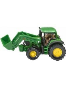 Метална играчка Siku: Трактор с предно гребло - John Deere