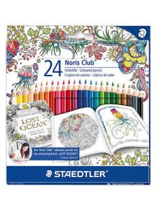 Комплект цветни моливи Staedtler Johanna Basford Noris Club, 24 цвята