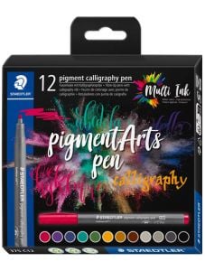 Комплект калиграфски маркери Staedtler Pigment Arts 375, 12 цвята