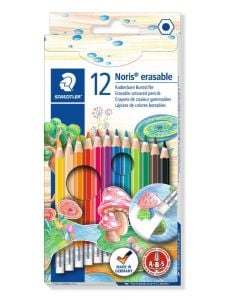 Комплект цветни моливи с гумичка Staedtler Noris Club, 12 цвята