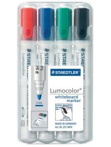 Комплект маркери за бяла дъска Staedtler Lumocolor, 4 цвята