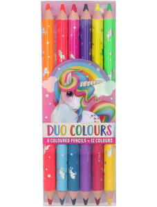 Двустранни цветни моливи YLVI, 12 цвята