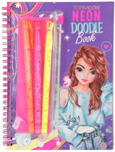 Книжка за оцветяване Top Model - Neon Doodle с 3 химикалки