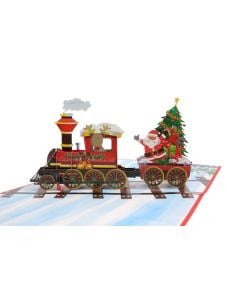 Поздравителна картичка Kiriori Дядо Коледа с влак
