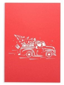 Поздравителна картичка Kiriori Дядо Коледа с кола