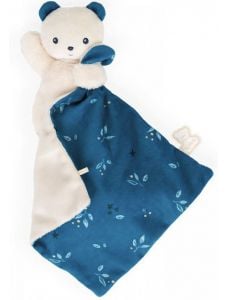 Плюшена играчка Kaloo - Мече със синьо одеялце