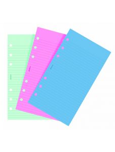 Пълнител за органайзер Filofax Personal с 30 разноцветни линирани листа - широки редове