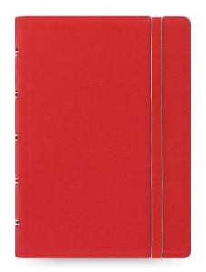 Тефтер Filofax Notebook Classic Pocket Red със скрита спирала, ластик и линирани листа