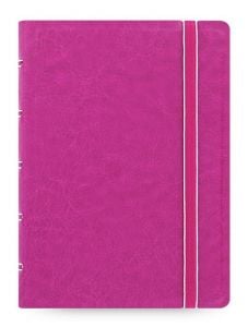 Тефтер Filofax Notebook Classic Pocket Fuchsia със скрита спирала, ластик и линирани листа