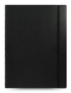 Тефтер Filofax Notebook Classic A4 Black със скрита спирала, ластик и линирани листа