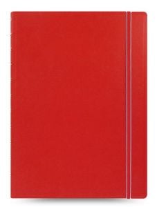 Тефтер Filofax Notebook Classic A4 Red със скрита спирала, ластик и линирани листа