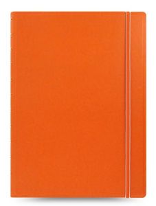 Тефтер Filofax Notebook Classic A4 Orange със скрита спирала, ластик и линирани листа